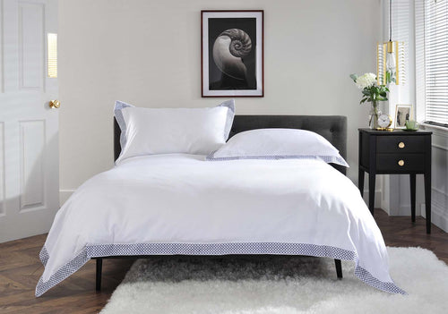 The Anmer Bed Linen Set in Blue - Dressed Bed