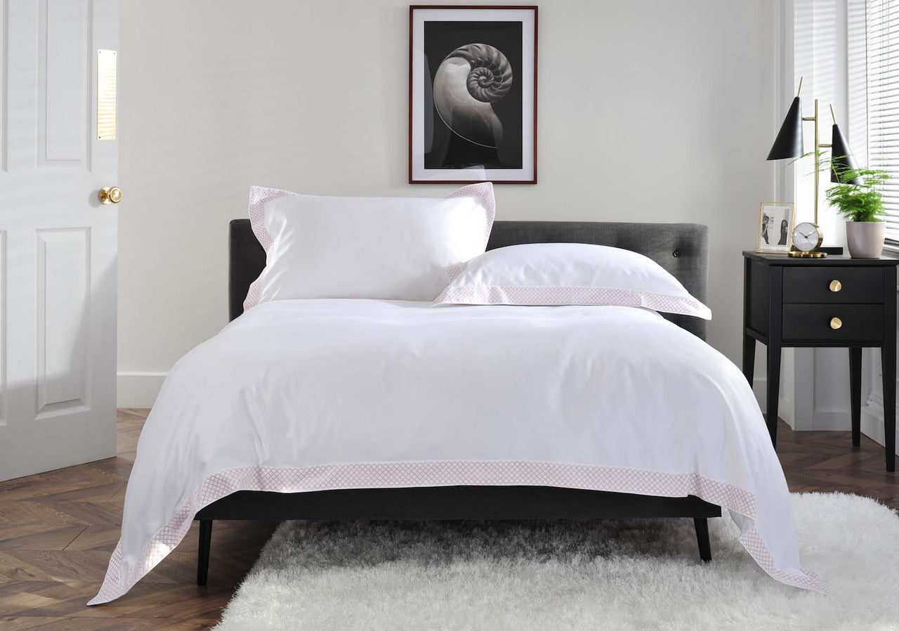 The Anmer Bed Linen Set in Blush - Dressed Bed