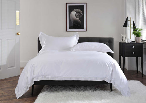 The Anmer Bed Linen Set in Silver - Dressed Bed